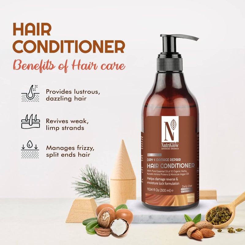NutriGlow Combo Pack Of 2 Hair Spa Weak  Frizzy 300gm And Hair Conditioner 300ml For DandruffSilky Hairall Hair Type - Image 3