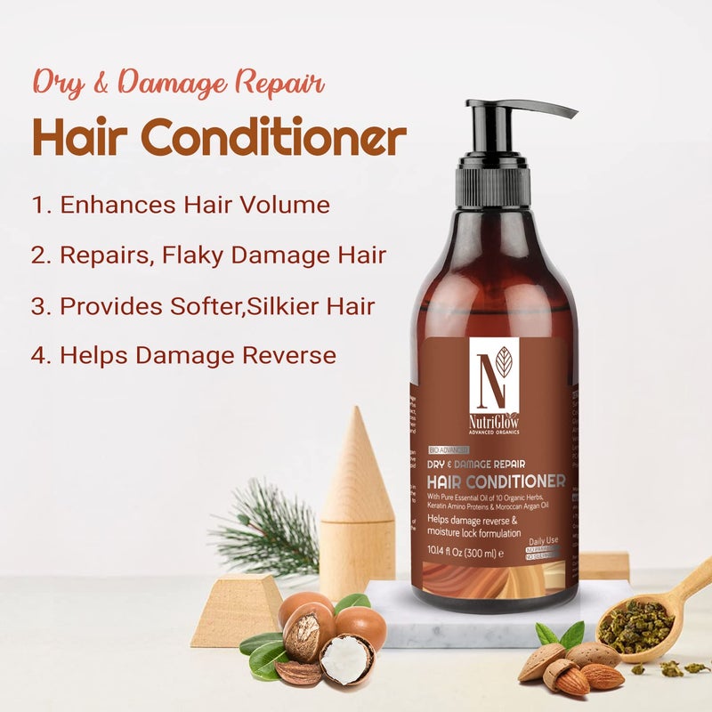 NutriGlow Combo Pack Of 2 Hair Spa Weak  Frizzy 300gm And Hair Conditioner 300ml For DandruffSilky Hairall Hair Type - Image 2