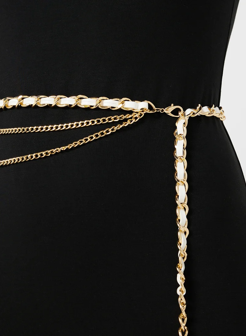Ella Limited Edition Layered Weave Pattern Chain Belt