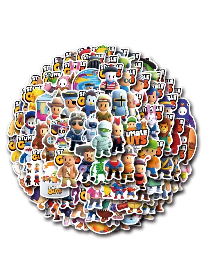 NIBEMINENT 110 Pcs Stumble Guy Deco Kit Waterproof Stickers, High Definition Printing Bright Colors, Suitable for Laptop Skateboard Luggage Water Bottle Guitar DIY - Image 1
