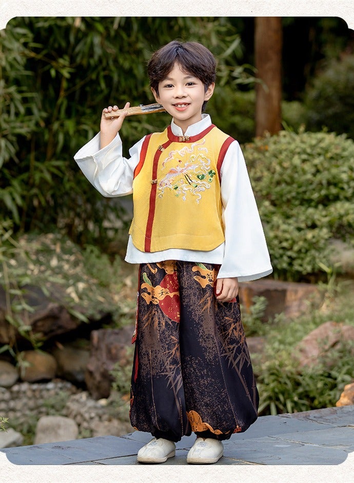 Boy Hanfu Summer Readymade Chinese Traditional Style Kid Tang Suit Costume Hanfu for Young Boy（Age3-12) - Image 1
