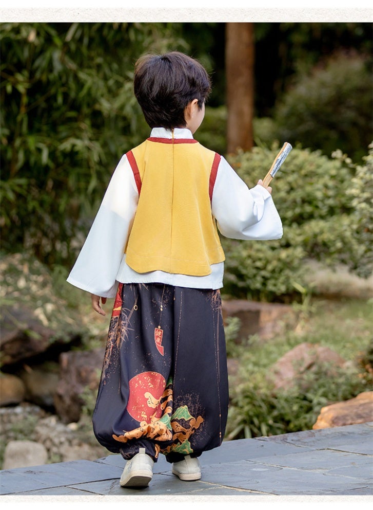 Boy Hanfu Summer Readymade Chinese Traditional Style Kid Tang Suit Costume Hanfu for Young Boy（Age3-12) - Image 5