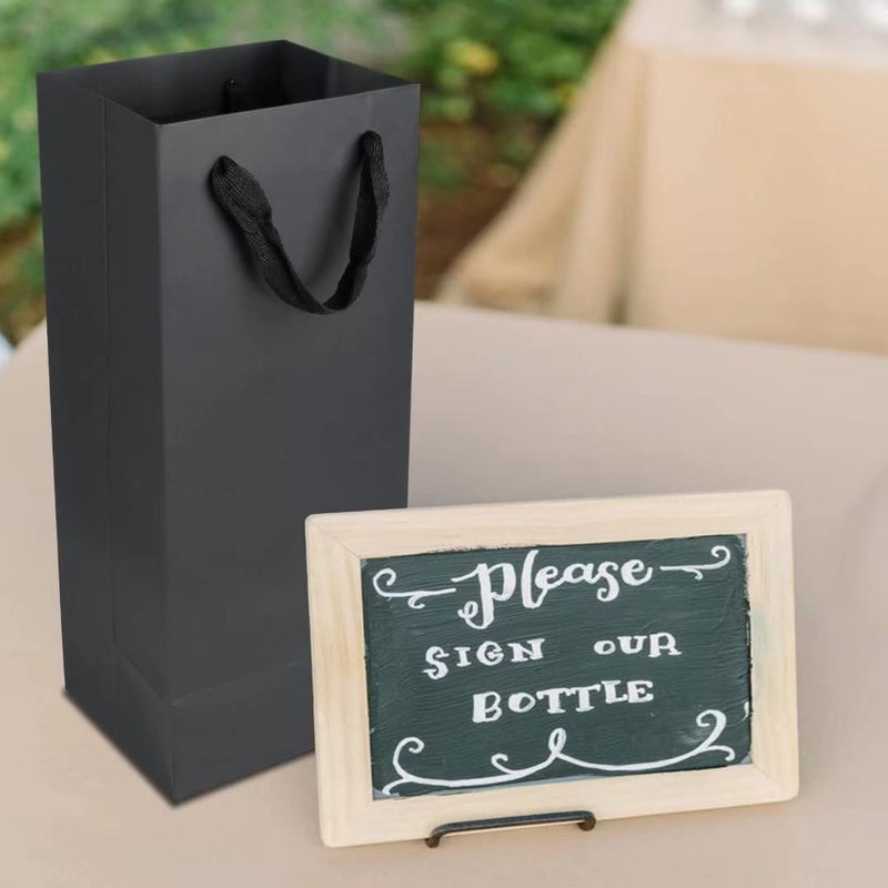 Aimyoo Black Wine Bottle Bags 6x5x15 inch, 10 Pack Large Kraft Paper Gift Bags with Handles Bulk - Image 5