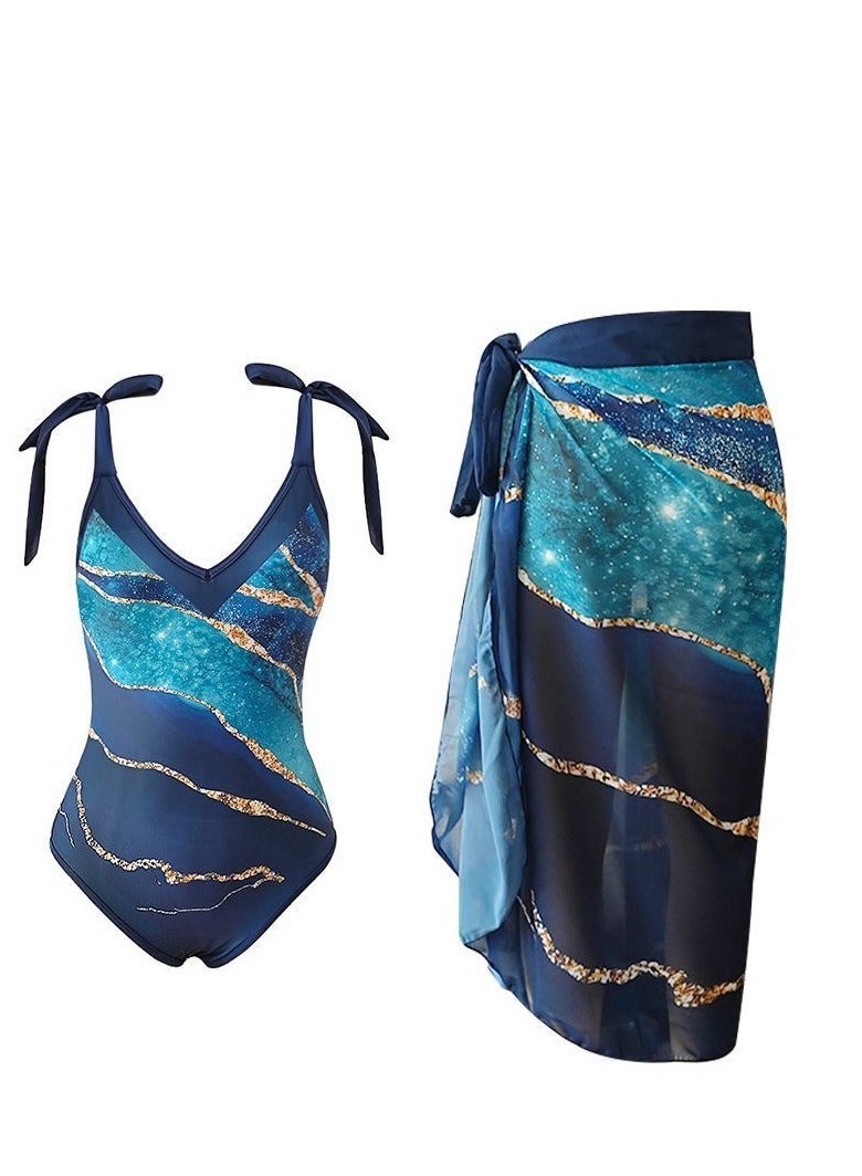 general Women's 2-Piece Swimsuit Chiffon Skirt Style Swimsuit Fashionable Swimsuit Birthday Gift Swimsuit Party Best Gift - Image 1