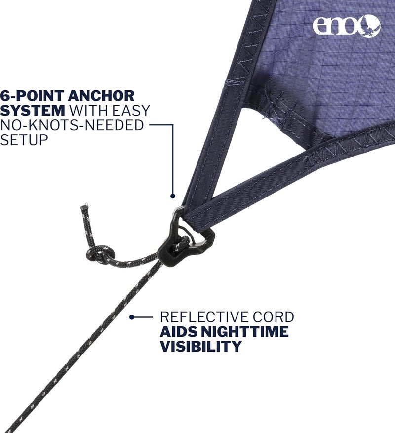 Eno , Eagles Nest Outfitters ProFly Rain Tarp, Ultralight Hammock Accessory, Navy - Image 5