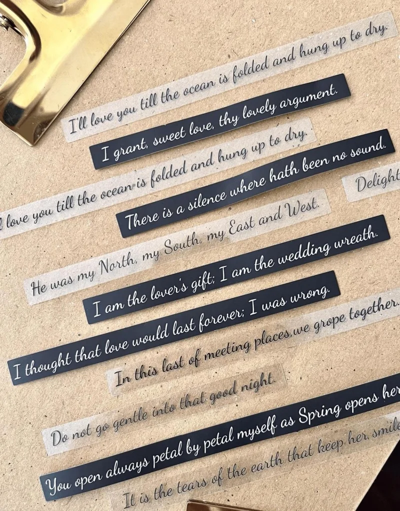 Kağıt Gemi Dükkan Paper Gemi Dükkan Poem Under The Moon from the Treasure Of Heart Series 40 Pieces English Written Package Stickers