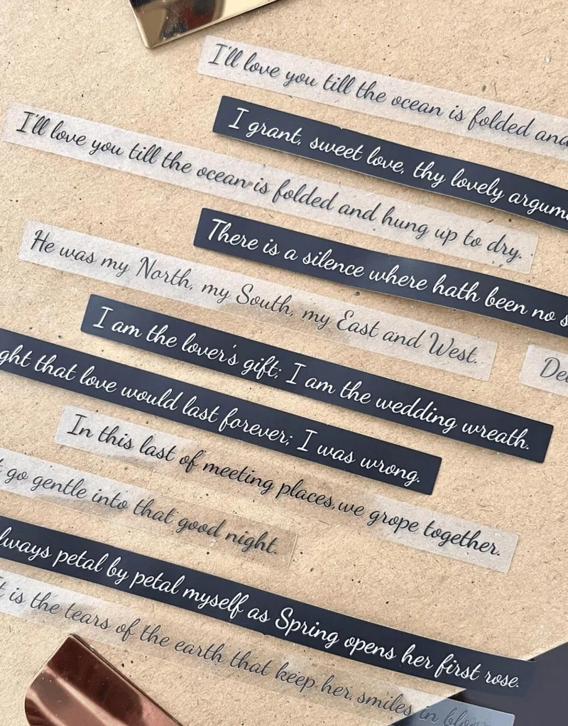 Kağıt Gemi Dükkan Paper Gemi Dükkan Poem Under The Moon from the Treasure Of Heart Series 40 Pieces English Written Package Stickers