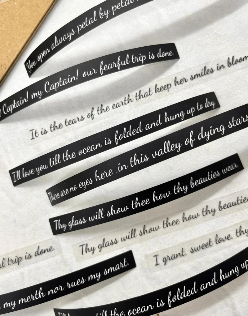 Kağıt Gemi Dükkan Paper Gemi Dükkan Poem Under The Moon from the Treasure Of Heart Series 40 Pieces English Written Package Stickers