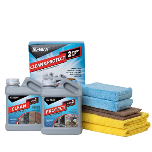 AL-NEW 2 Step Clean & Protect Kit | Clean, Restore, & Protect Your Outdoor Patio Furniture, Garage Doors, Exterior Lights, Window Frames, and More (16 Ounce Kit) - Image 1
