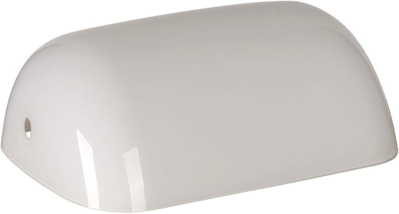Newrays Glass Bankers Lamp Shade Cover Replacement,L8.85 W5.11 (Milk White) - Image 1