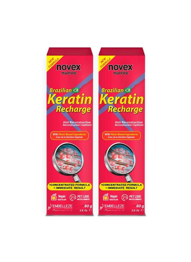 NOVEX Keratin Recharge Leave In Conditioner 2 Pack Reconstructive Keratin Frizz Control & Damage Repair  - Image 2