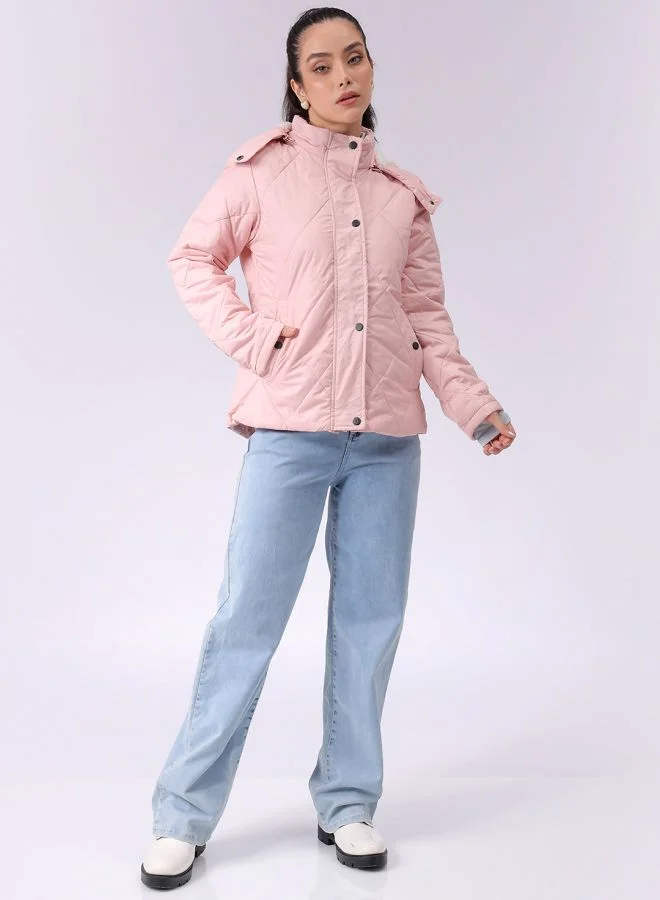 Freehand Women Slim Fit Solid Puffer Jacket