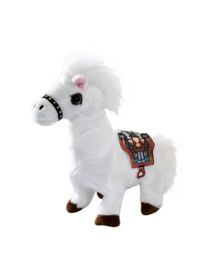 Super cute horse toy with walking sound and wagging tail for a fun experience for children (white) - Image 1