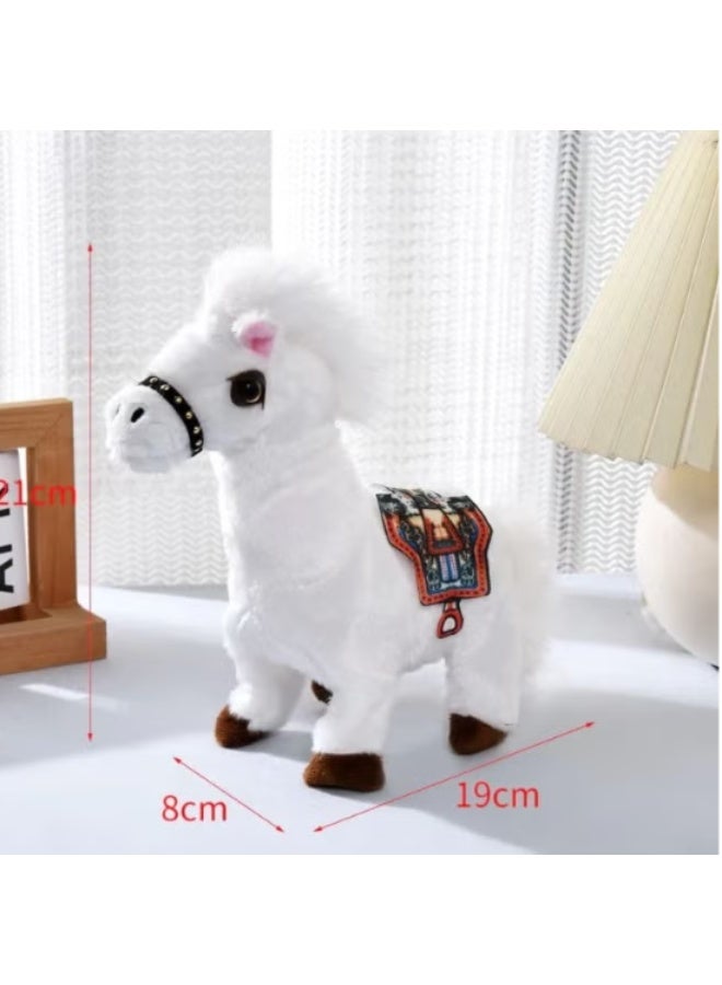 Super cute horse toy with walking sound and wagging tail for a fun experience for children (white) - Image 2