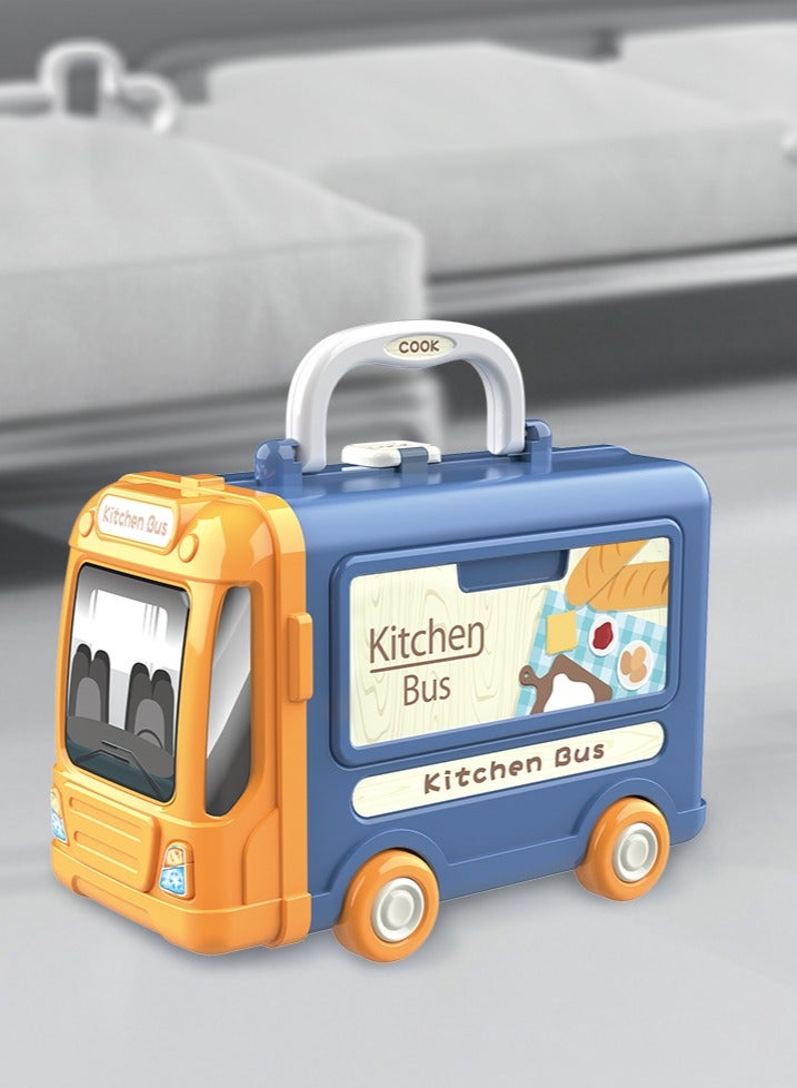 BOWA مجموعة مطبخ متعددة الوظائف مكونة من 32 قطعة بتصميم حافلة للأطفال - Image 3