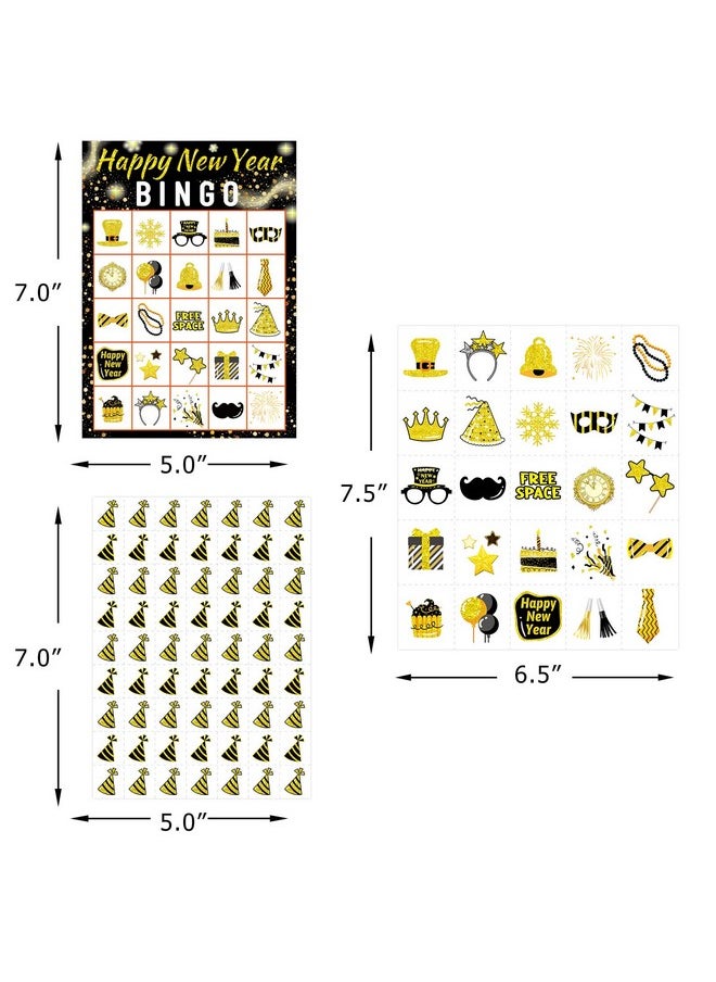 Fancy Land - New Year Bingo Game For Kids 24 Players Holiday Party Game Supplies New Years Eve Party Supplies - Image 1