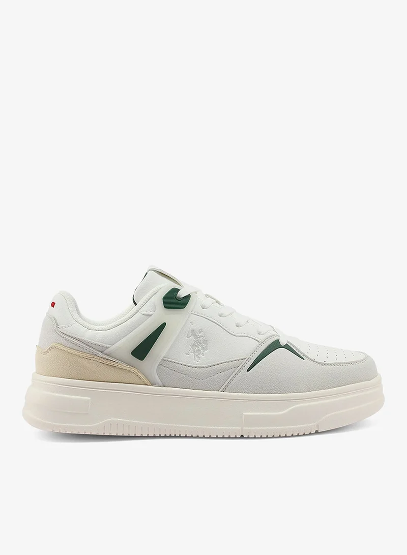 U.S. Polo Assn. white Men's White Low-Top Canvas Sneakers - Iconic Branding for a Clean Look for Men | Best Price UAE