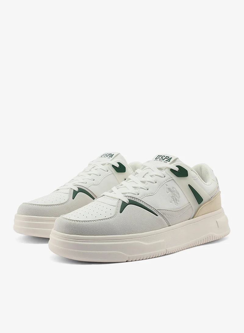 U.S. Polo Assn. white Men's White Low-Top Canvas Sneakers - Iconic Branding for a Clean Look for Men | Best Price UAE