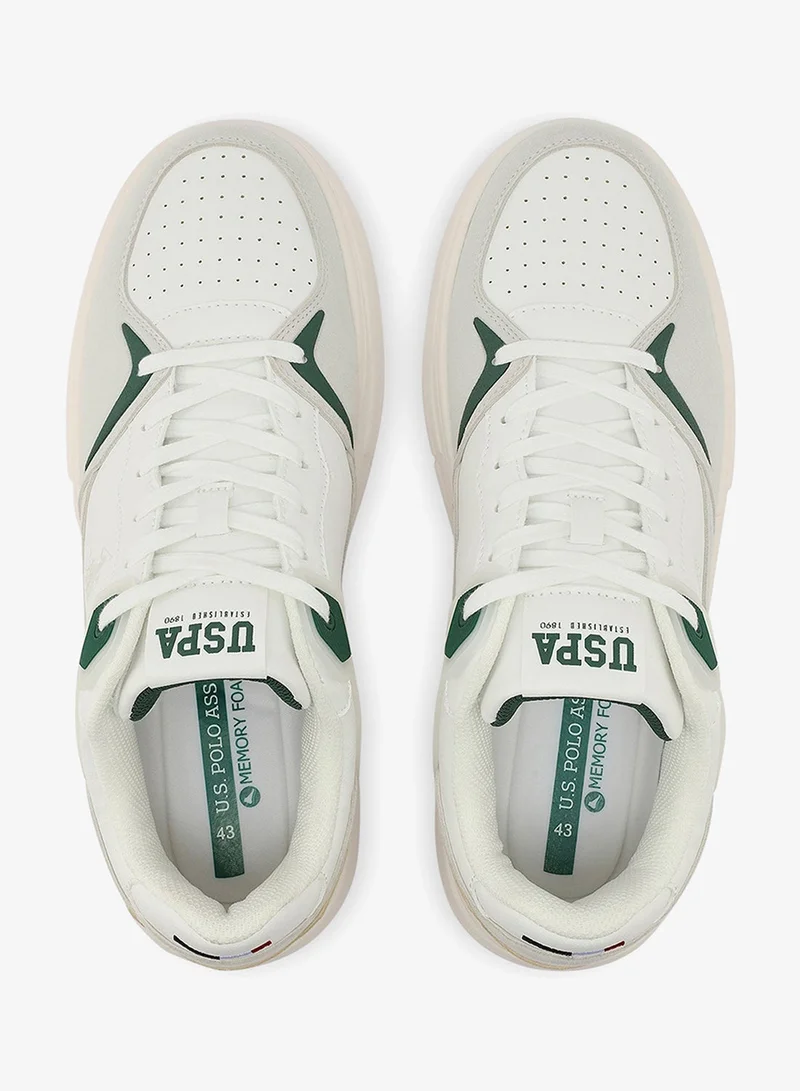 Men's White Low-Top Canvas Sneakers - Iconic Branding for a Clean Look