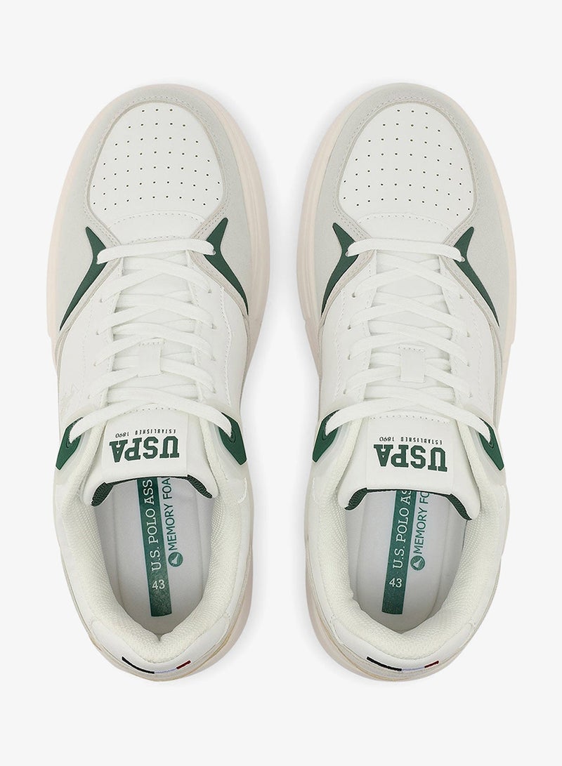 U.S. Polo Assn. Men's White Low-Top Canvas Sneakers - Iconic Branding for a Clean Look - Image 1