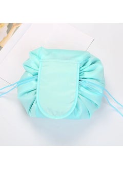 1 x 5 pcs Korean Lazy Drawstring Makeup Bag Organizer Lake Blue