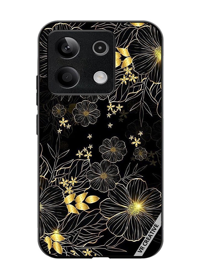 VR CREATIVE Protective Case Cover For Xiaomi Poco X6 Golden Flower Design Multicolour - Image 1