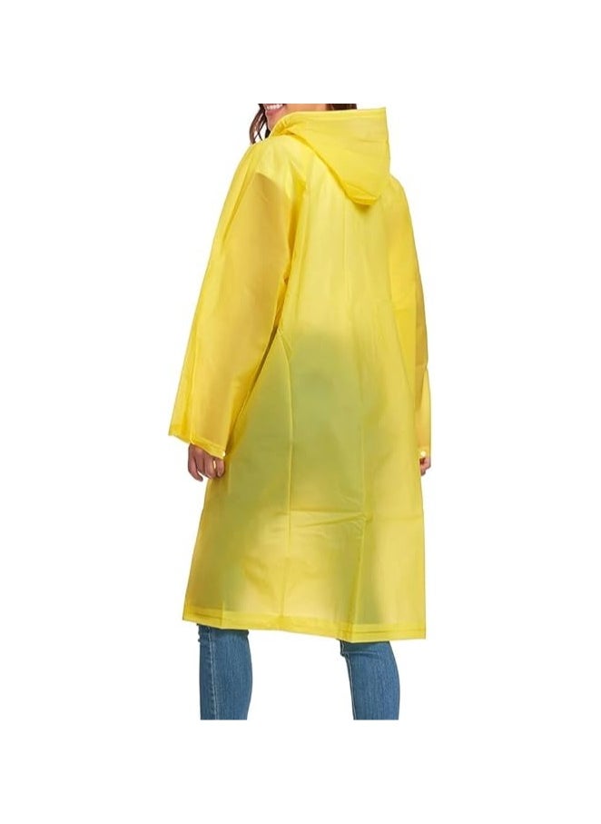QSHOP QSHOP® Rain Ponchos Reusable Lightweight Waterproof EVA Rain Poncho for Adults Men Women  - Image 3