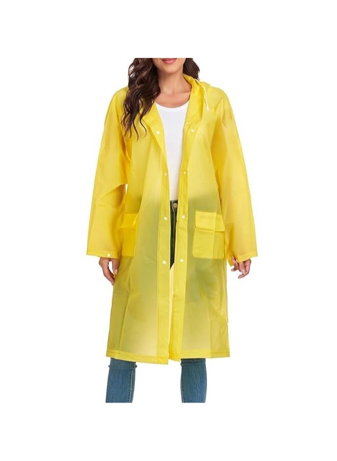 QSHOP QSHOP® Rain Ponchos Reusable Lightweight Waterproof EVA Rain Poncho for Adults Men Women  - Image 2