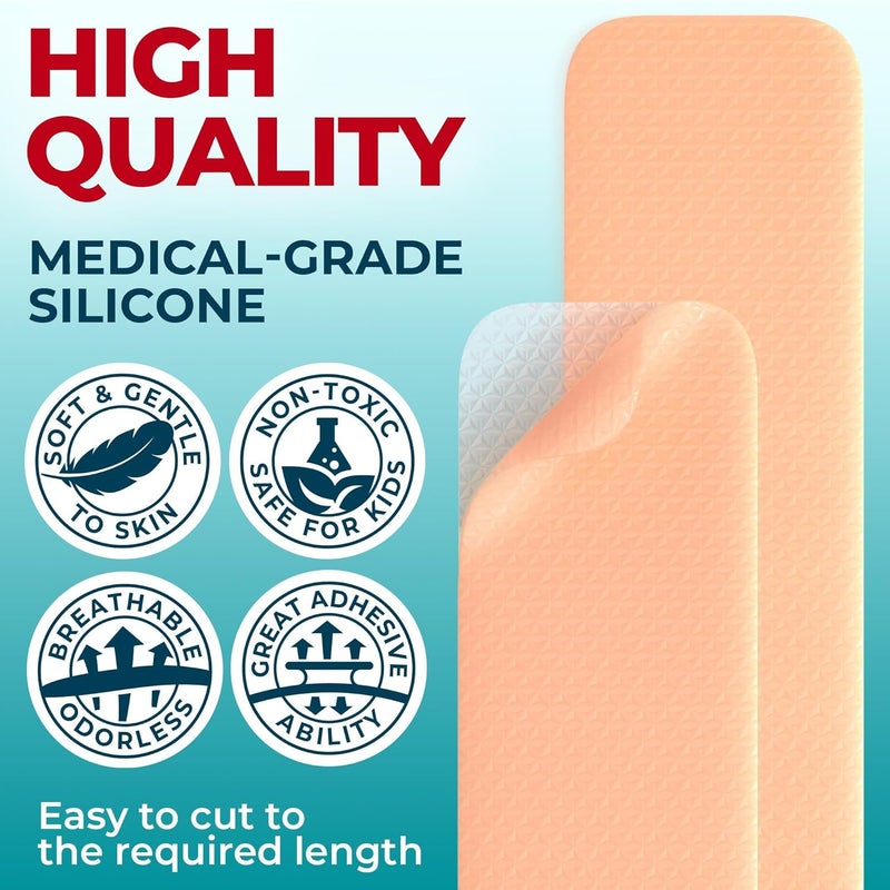 MYHELP Save 10 on Medical Grade Silicone Scar Sheets  6pk 57x16  Transparent 6pk 57x16 - Image 4