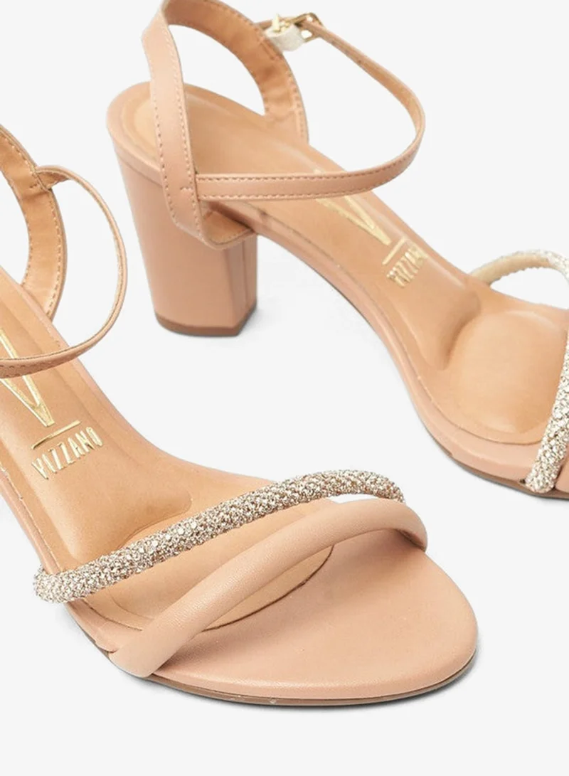 VIZZANO Nude Block Heel Sandals for Women – Stylish Ladies Heels Sandals for Everyday Wear for Women | Best Price UAE