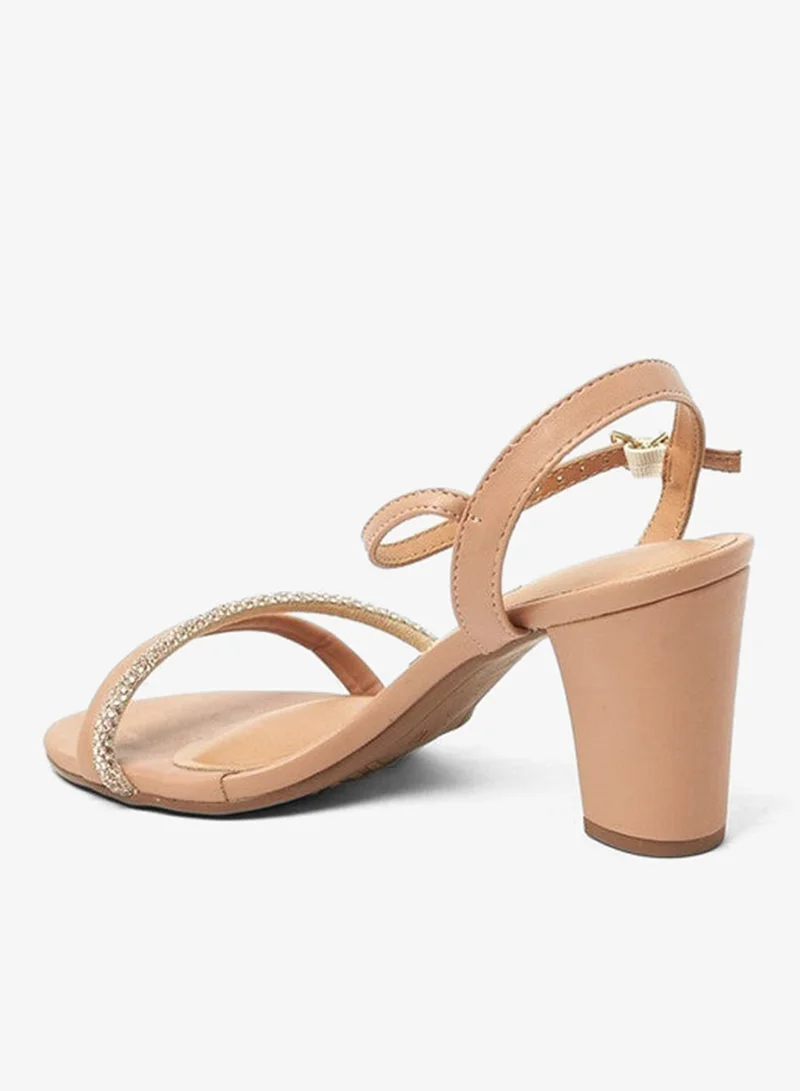 VIZZANO Nude Block Heel Sandals for Women – Stylish Ladies Heels Sandals for Everyday Wear for Women | Best Price UAE