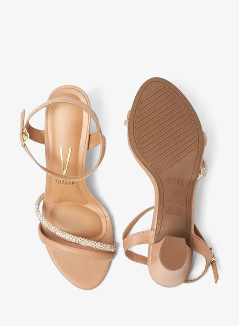 VIZZANO Nude Block Heel Sandals for Women – Stylish Ladies Heels Sandals for Everyday Wear for Women | Best Price UAE