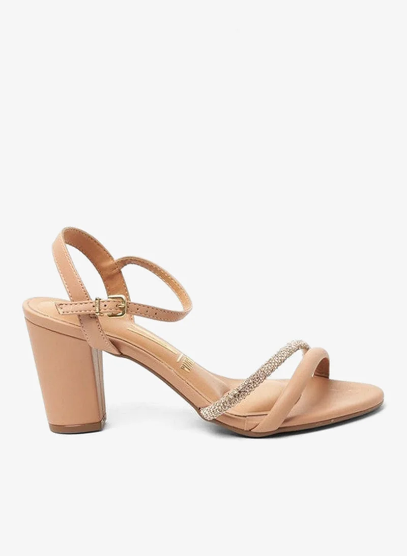 VIZZANO Nude Block Heel Sandals for Women – Stylish Ladies Heels Sandals for Everyday Wear for Women | Best Price UAE
