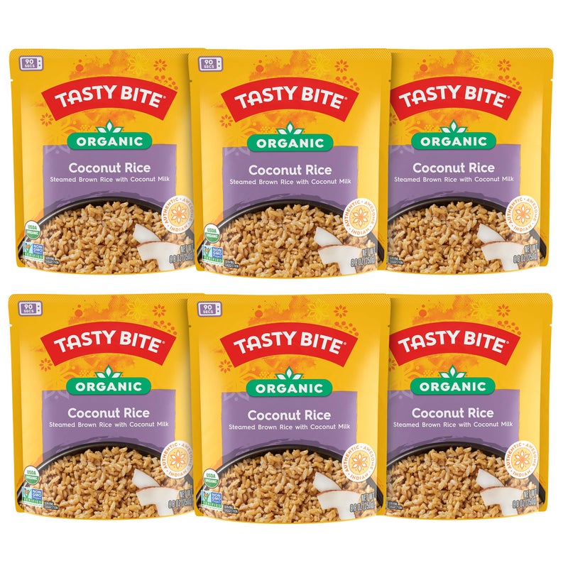 Tasty Bite Organic Coconut Rice 88 Ounce Pack of 6 Ready to Eat Microwavable Vegan GlutenFree - Image 3