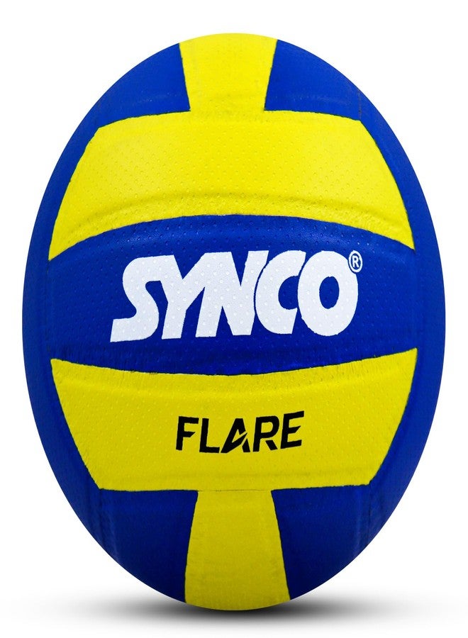 Synco Flare Volleyball | Pro Club Match Volleyball | Soft Touch PU Pasted 18 Panel Ball | Water Resistant, Anti-Slip, Durable Build | Indoor & Outdoor Play | Tournament Grade | Size 4 - Image 1