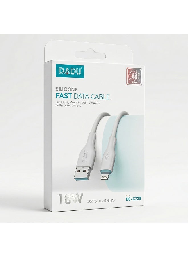 دادو كابل DC-C238 من USB إلى Lightning - شحن سريع 3 أمبير - خرج طاقة 18 واط - مادة مقاومة للحريق - شحن آمن - أبيض - Image 4