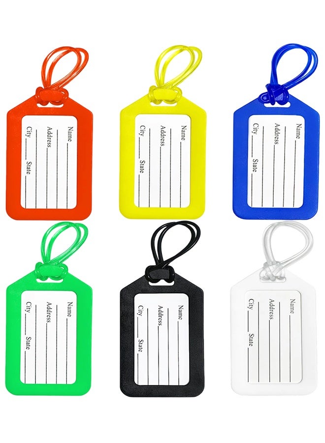 6 Pcs Bright Luggage Tags for Suitcases with Waterproof Film, Durable Travel Name ID Tags for Kids & Adults, Multipurpose Bag Tags for Backpacks & Luggage, Must-Have Travel Accessory - Image 1