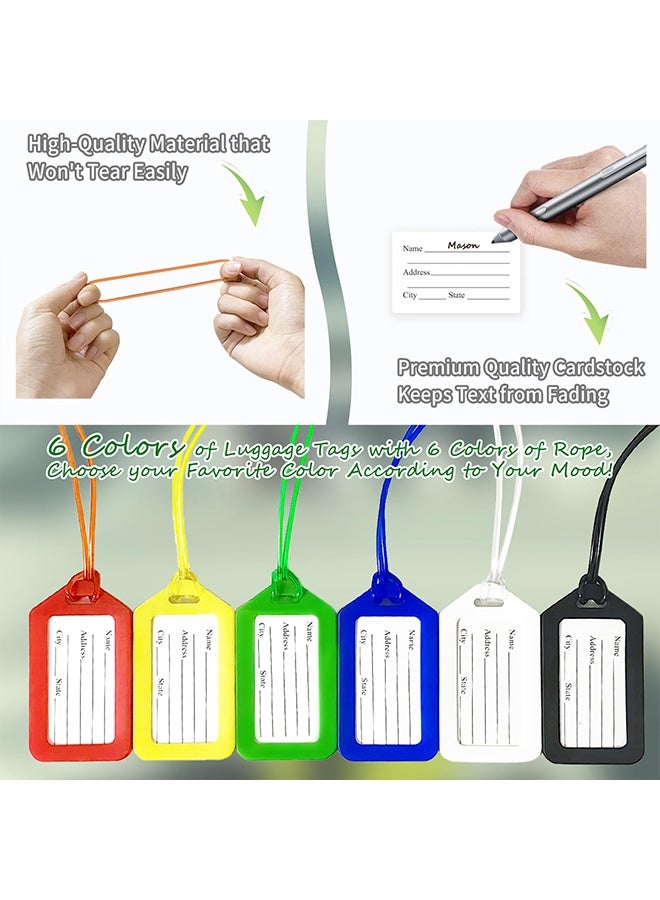 6 Pcs Bright Luggage Tags for Suitcases with Waterproof Film, Durable Travel Name ID Tags for Kids & Adults, Multipurpose Bag Tags for Backpacks & Luggage, Must-Have Travel Accessory - Image 3