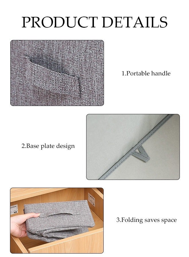 DUNISO 3 pieces wardrobe clothing storage box set, visible linen storage box, foldable fabric wardrobe storage basket with sturdy handles, storage box for clothes and toys, washable  storage box - Image 5