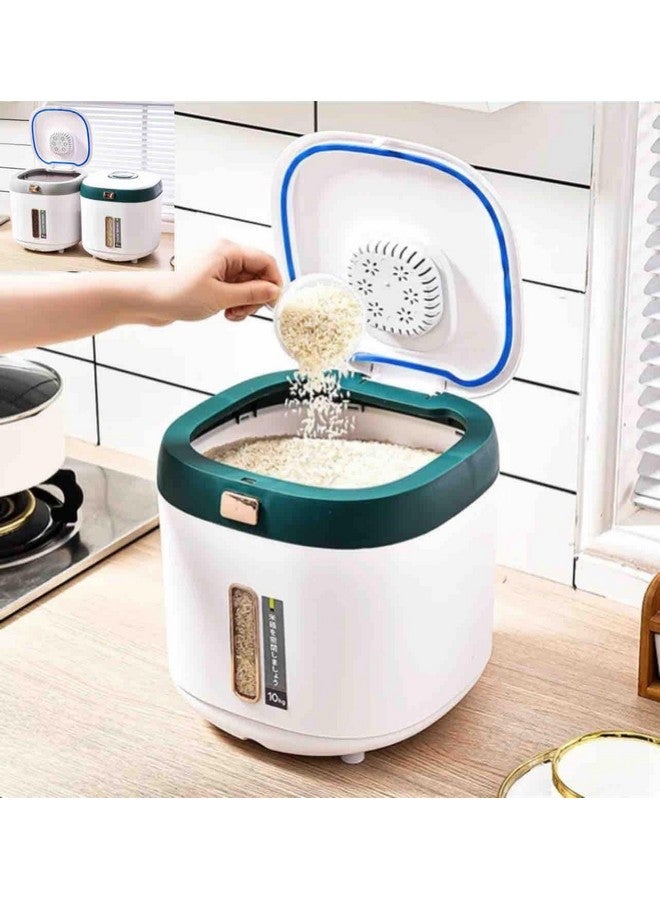 Delavala Delavala 10KG Rice Dispenser, Cereal Dry Food Storage Containers with Measuring Cup, Rice Container, Rice Storage Container, Food Cereal Container Bins for Flour Cereal Kitchen Storage - Image 1
