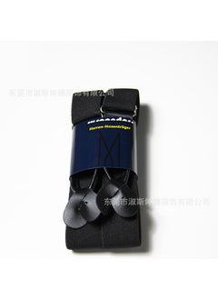 Leather Suspenders for Men 32 Colors Button-End Black