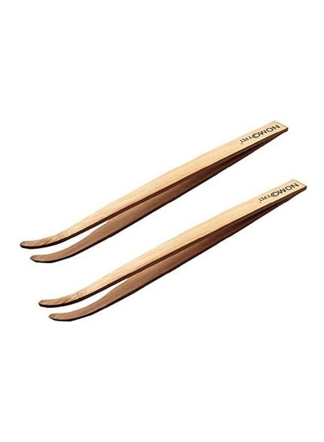 Generic Bamboo Wooden Angled Reptile Feeding Long Tongs Eco Friendly Feeder Grasping Tools for Tweezers Reptile Terrarium  - Image 2