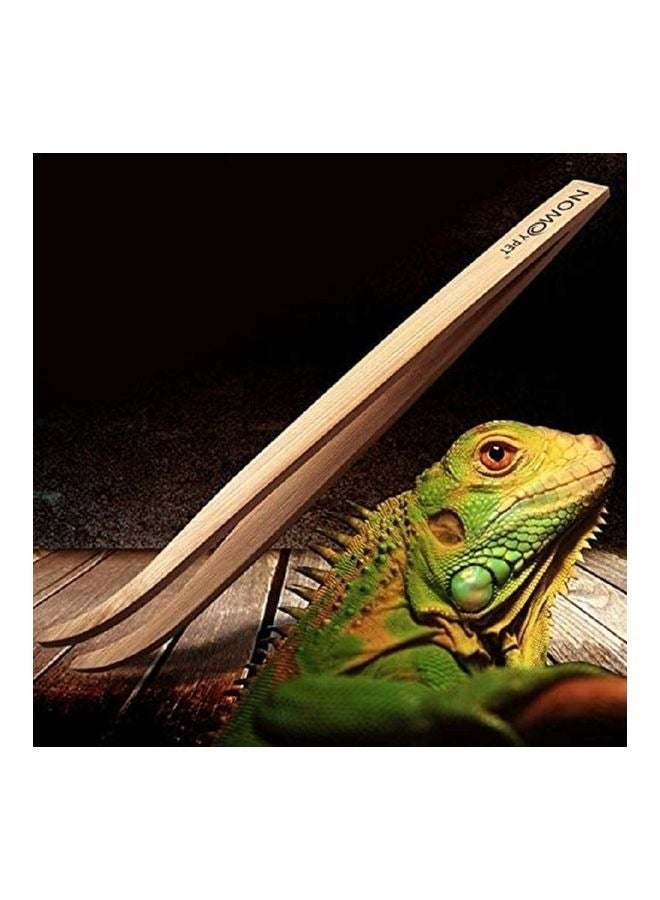 Generic Bamboo Wooden Angled Reptile Feeding Long Tongs Eco Friendly Feeder Grasping Tools for Tweezers Reptile Terrarium  - Image 3