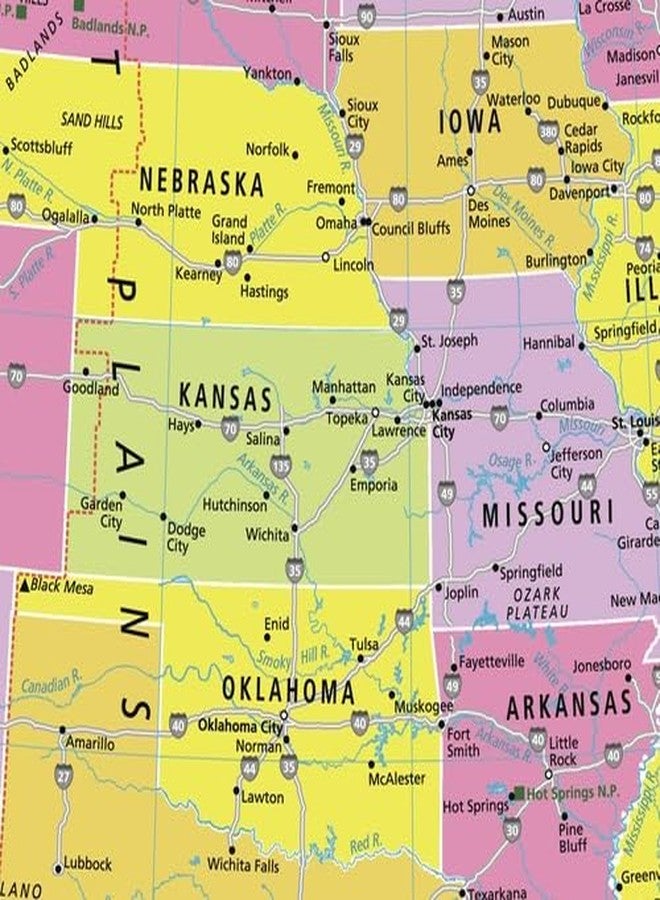 MapSherpa ماب شيربا: خريطة جدارية للولايات المتحدة - صغيرة الحجم - ملصق 22 × 16 بوصة - تغليف أمامي - Image 2