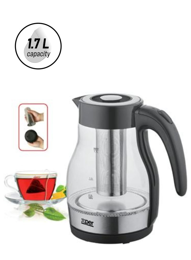 XPER Xper Glass Kettle With Filter 2200 Watt, 1.7 Liter, XPKF-GM22 - Image 1
