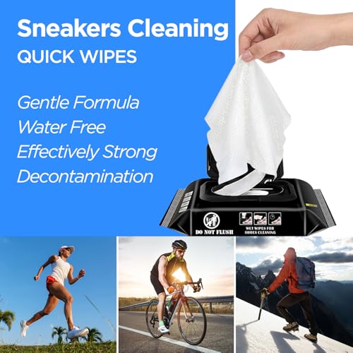 BIGBIGRIVER Shoe wipes 2 Pack 60 Pcs Sneaker Wipes Cleaner Quick Wipes Travel Portable Removes Dirt, Stains - Image 2
