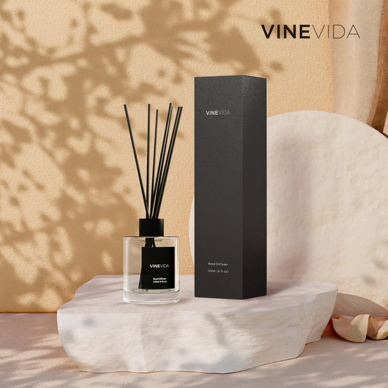 VINEVIDA Reed Diffuser for Home & Bathroom | Long-Lasting Scent Sticks Set | Oil Stick Diffuser | Bathroom Scent - Room Fragrance No. 1002 - Inspired by: Black and Velvet - Image 3