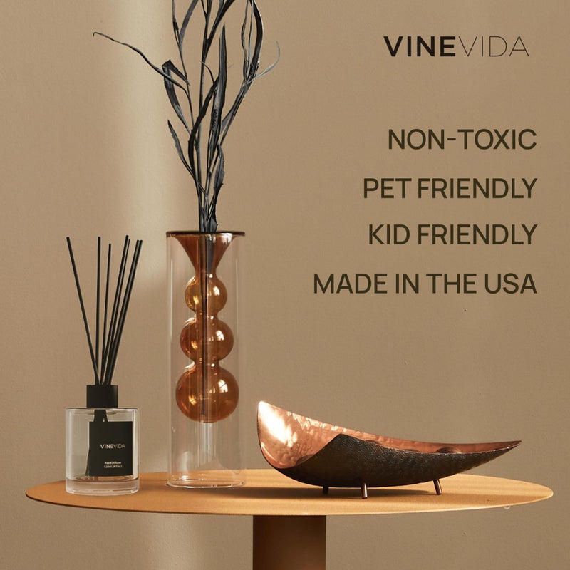 VINEVIDA Reed Diffuser for Home & Bathroom | Long-Lasting Scent Sticks Set | Oil Stick Diffuser | Bathroom Scent - Room Fragrance No. 1002 - Inspired by: Black and Velvet - Image 4