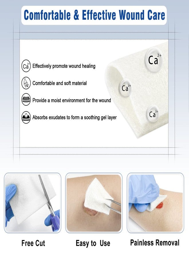 Ceeport Calcium Alginate Wound Dressing Pads, 4'' x 4'' Patches [10 Individual Pack], High Absorbency Dressing, Soft Wound Care Products, Comfortable & Gentle and Non Stick Gauze Pads for Wound Care - Image 3