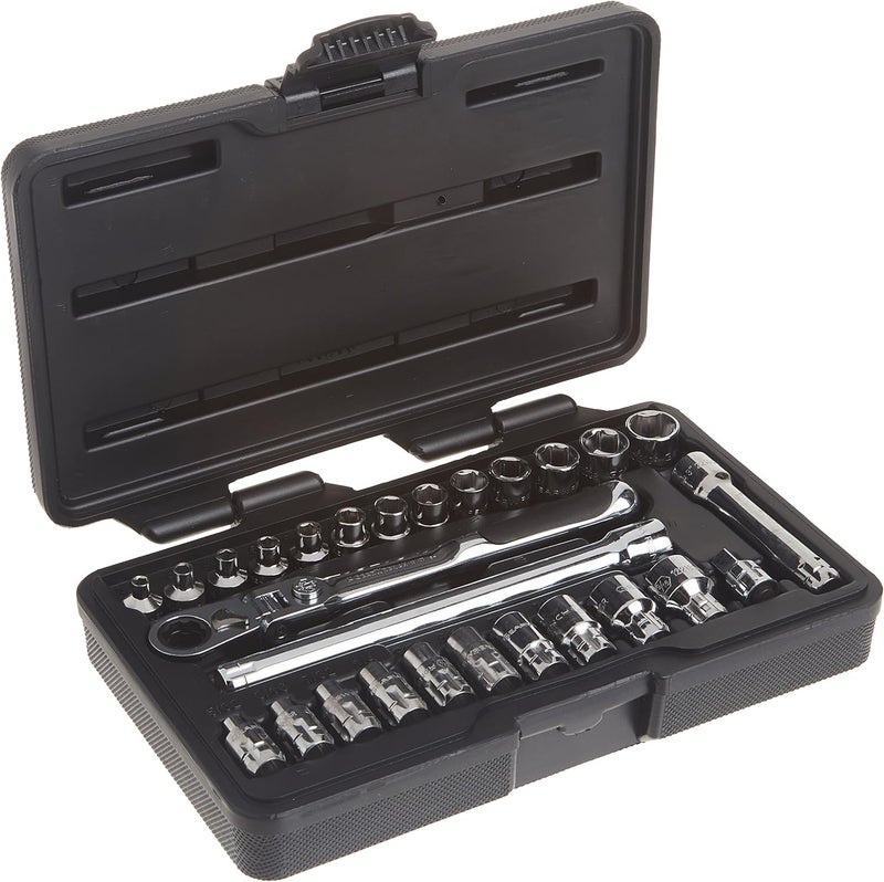 GEARWRENCH 27 Pc. 1/4" Drive 6 Pt. Pass-Thru™ Mechanics Tool Set, Standard SAE/Metric - Image 1